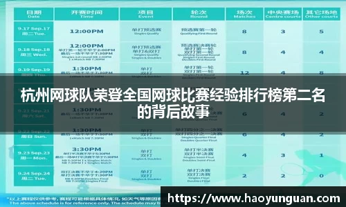杭州网球队荣登全国网球比赛经验排行榜第二名的背后故事